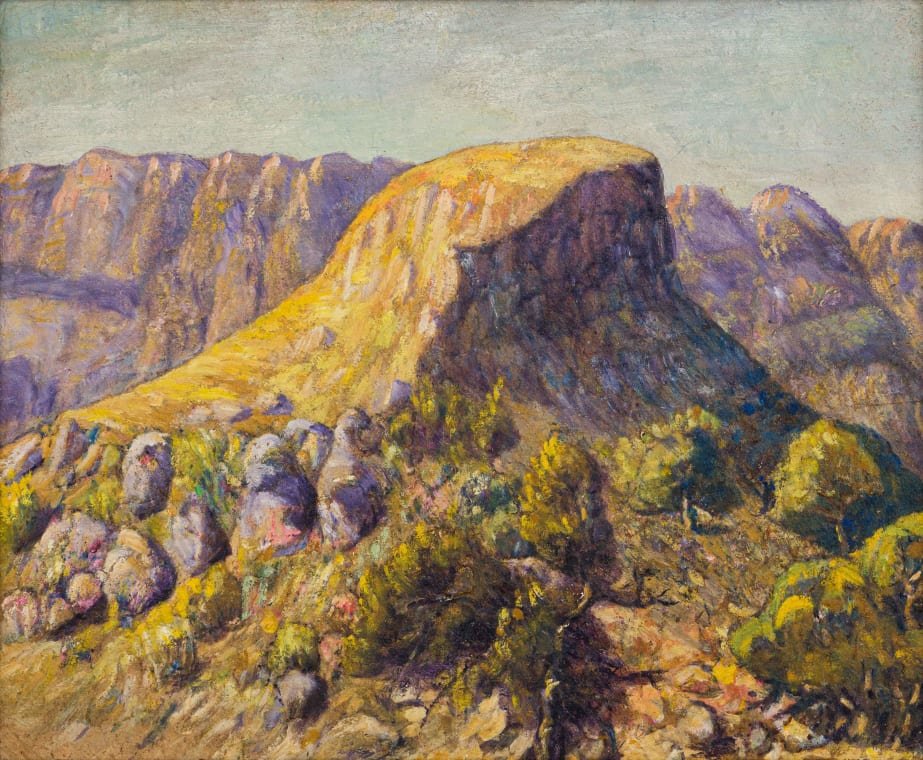 Moses Tladi painting - Rocky Outcrop